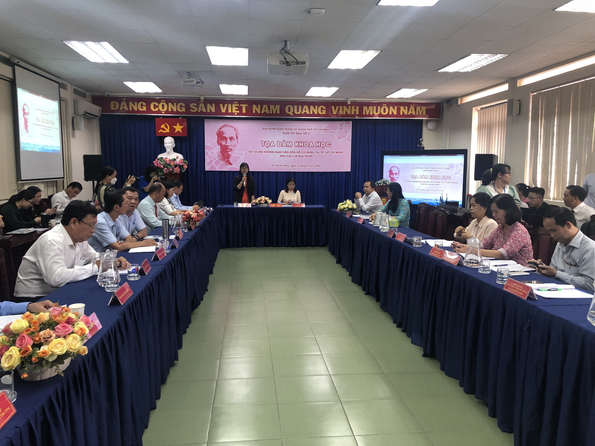 Tọa đàm khoa học “Xây dựng không gian văn hóa Hồ Chí Minh tại TPHCM: nhu cầu và giải pháp” diễn ra ngày 16/9 tại TPHCM. Ảnh: Quốc Ngọc