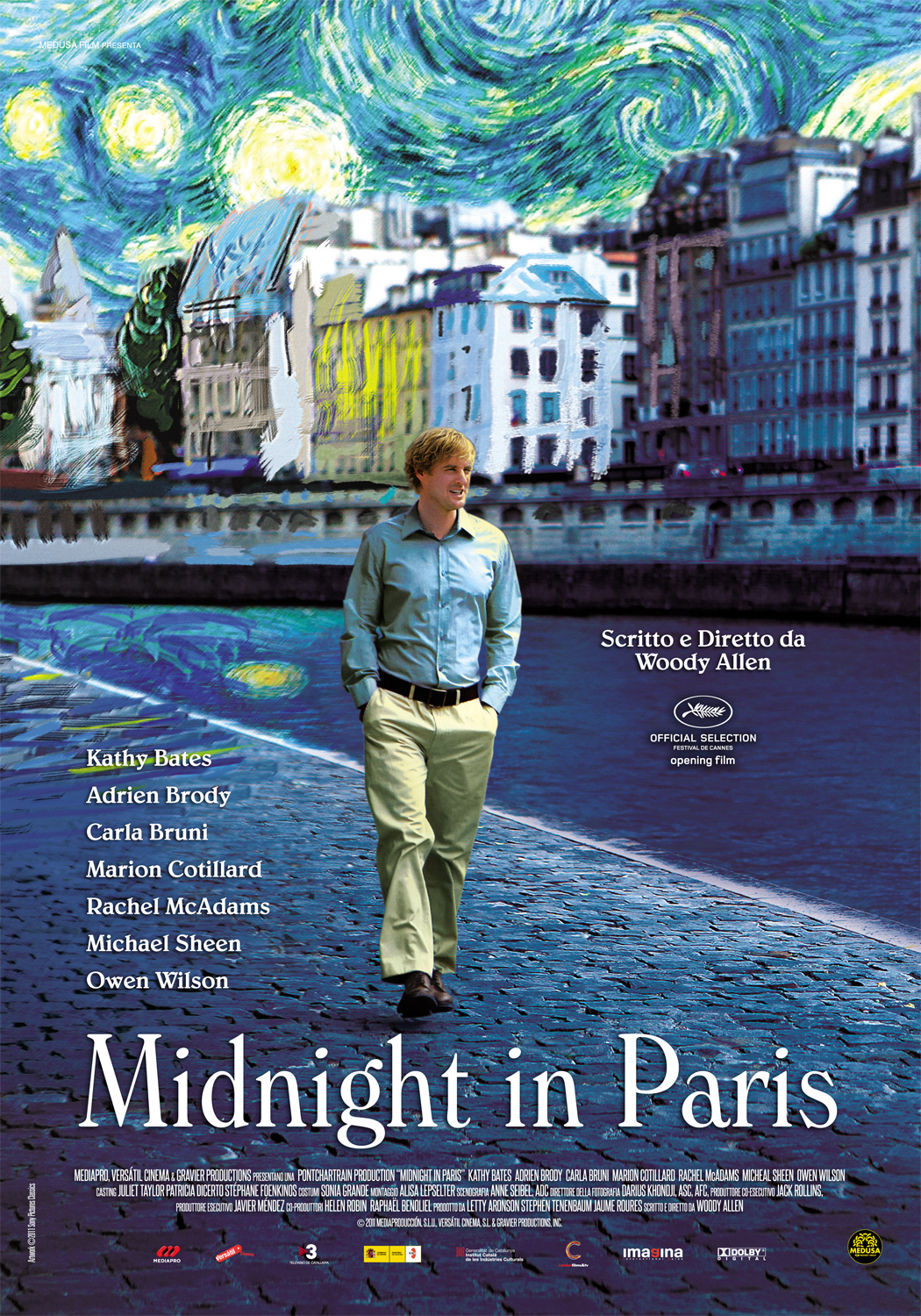 Poster phim Midnight in Paris của Woody Allen (ra mắt năm 2011)