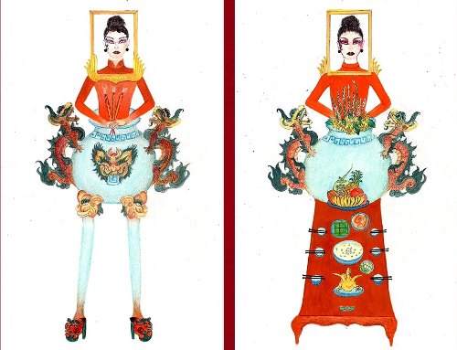 Mẫu phác thảo Bàn thờ từng gây xôn xao tại cuộc thi tìm kiếm trang phục truyền thống cho Hoàng Thuỳ dự thi Hoa hậu Hoàn vũ 2019