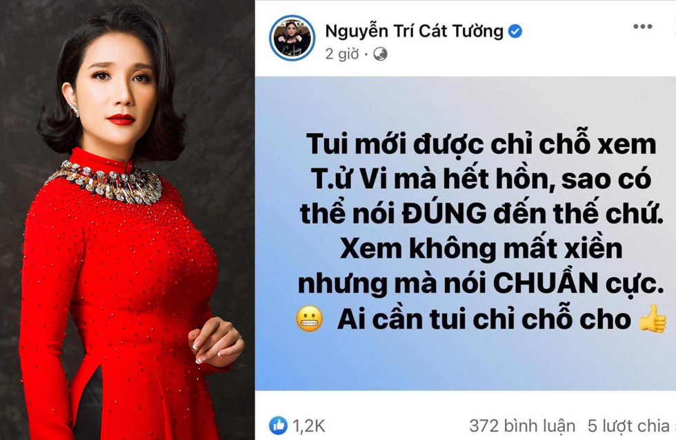 Bài đăng trên trang cá nhân của NSƯT Cát Tường