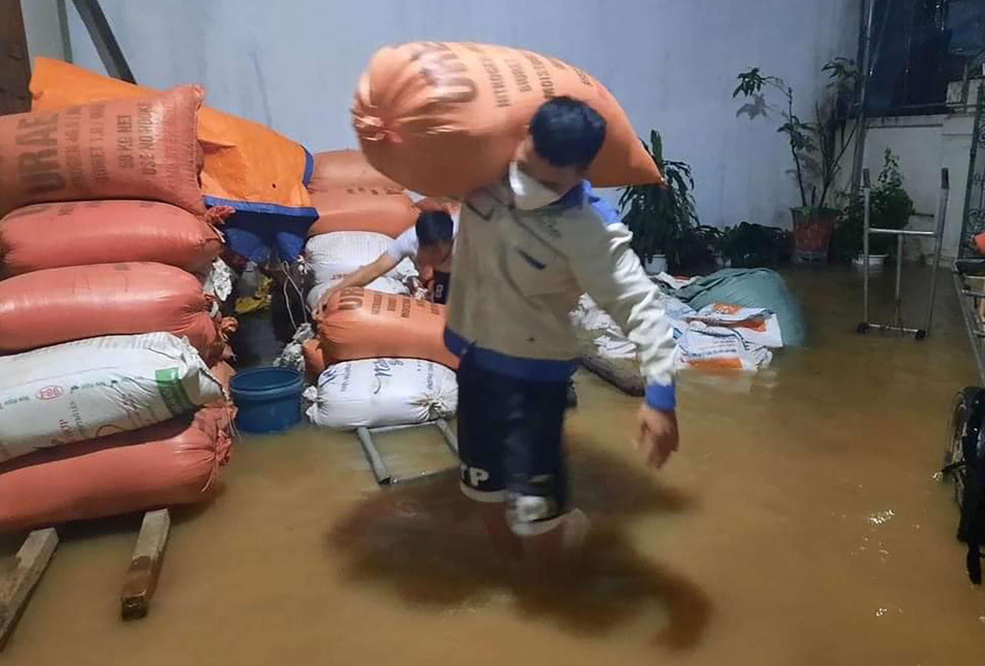 Người dân huyện Quỳnh Lưu xuyên đêm di dời tài sản khi nước tràn vào nhà