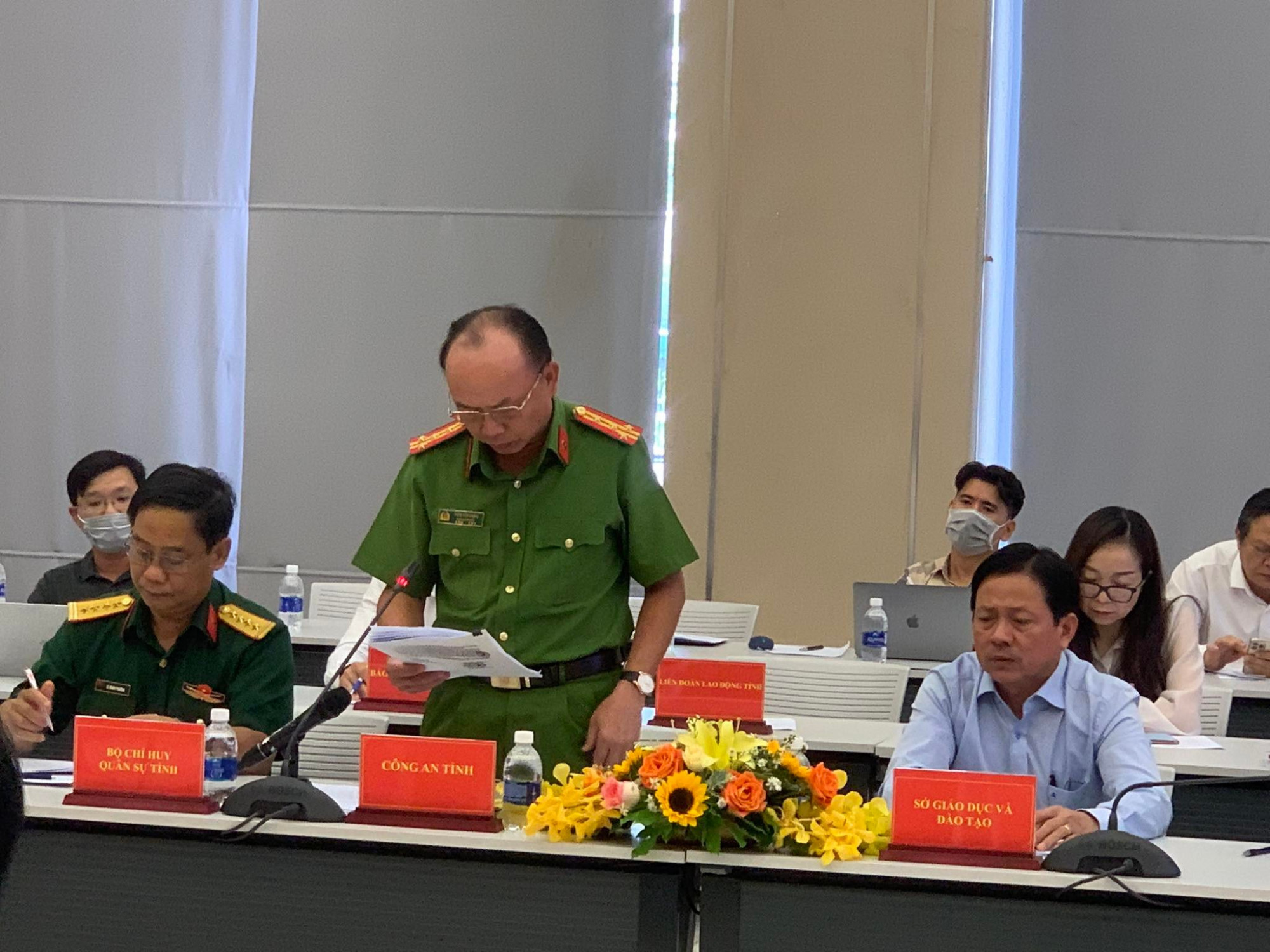 Đại tá Trần Văn Chính - Phó giám đốc công an tỉnh Bình Dương thông tin về vụ cháy quán kaoke An Phú