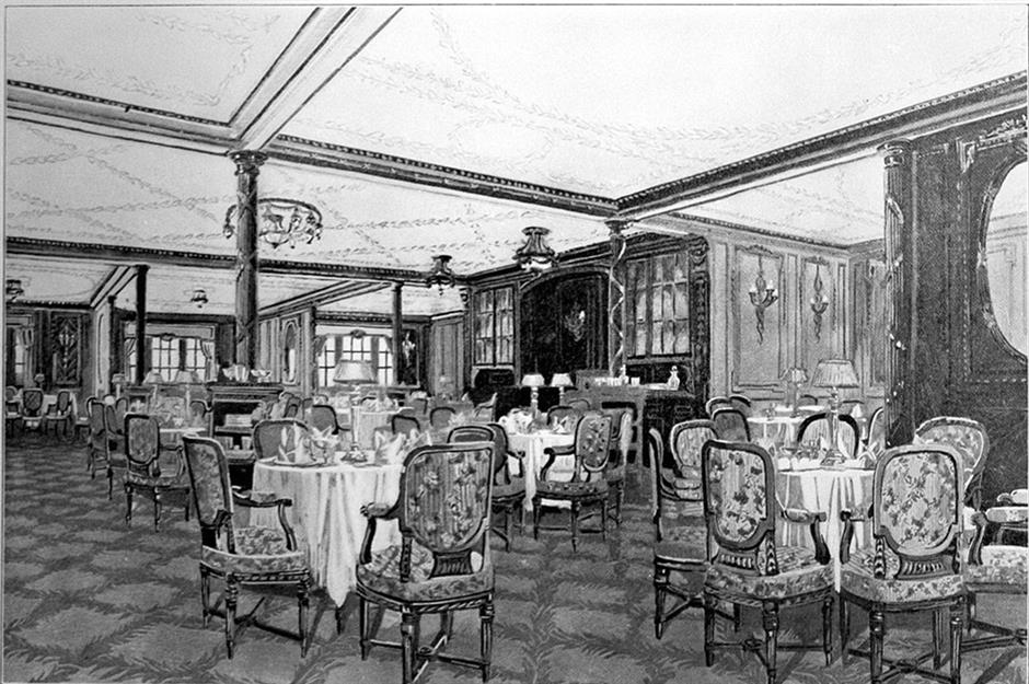 Phòng ăn riêng tư dành cho những hành khách hạng nhất không muốn ăn chung với người khác - Ảnh: White Star Line/Wikimedia Commons/Public Domain US