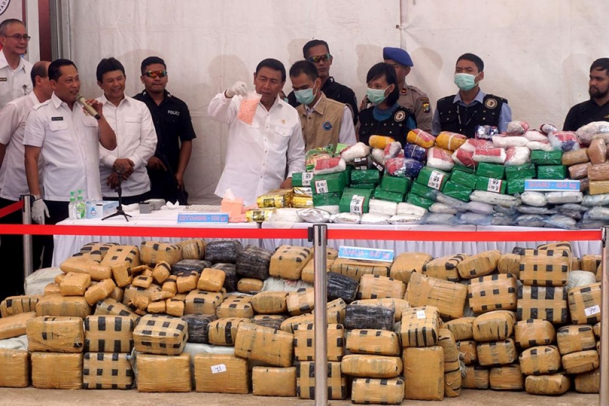 Buôn bán ma túy bị xem là tội nghiêm trọng và có thể bị kết án tử hình ở Indonesia - Ảnh: Fajrin Raharjo/AFP