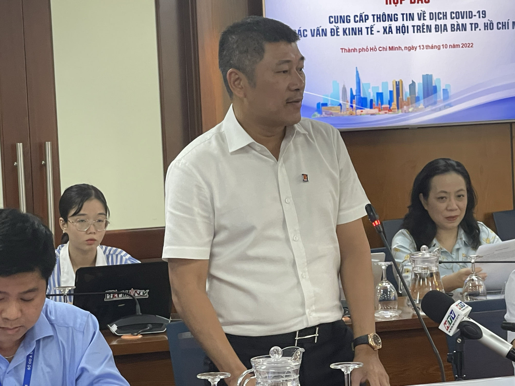Ông Phạm Anh Tuấn - Giám đốc Petrolimex Sài Gòn tại buổi họp báo ngày 13/10.