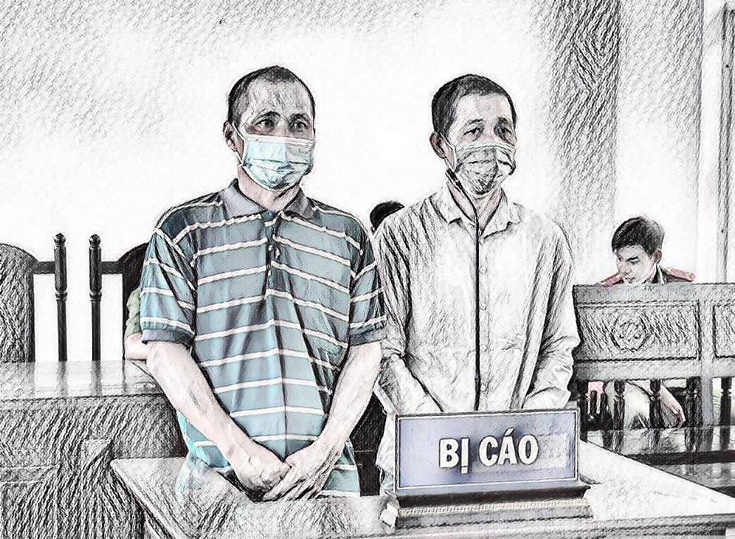 Bị cáo Trần Quốc Việt và Lê Văn Chiến tại phiên tòa