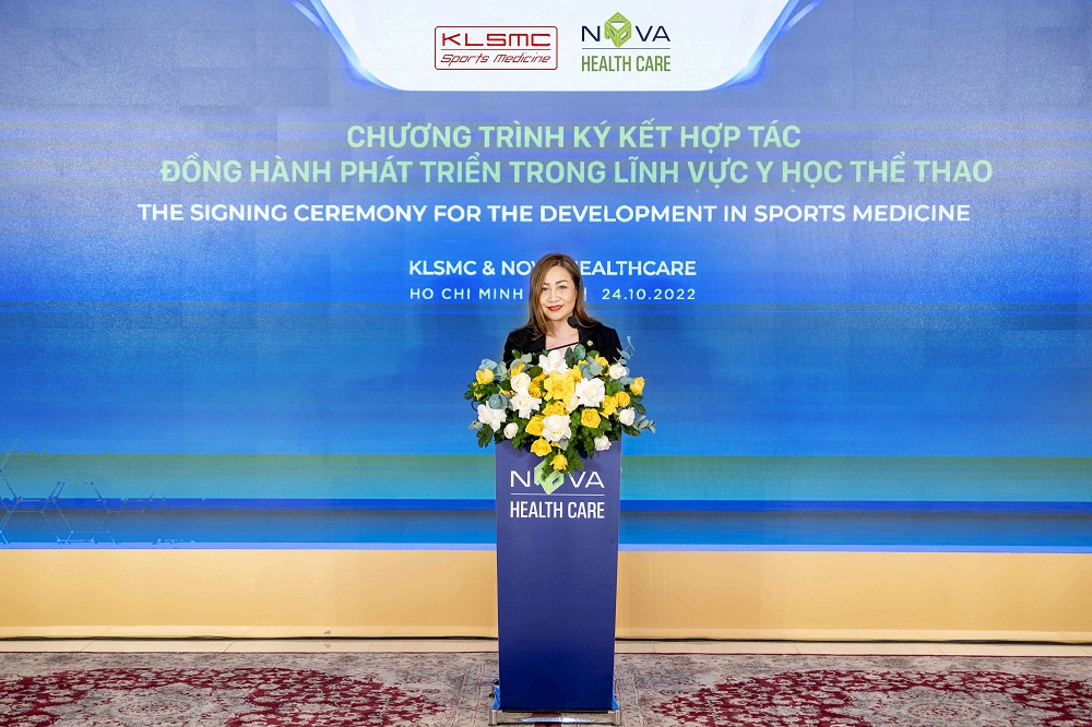 Bà Lê Thị Mai Linh - Phó tổng giám đốc Nova Service phát biểu tại chương trình - Ảnh: Nova Healthcare