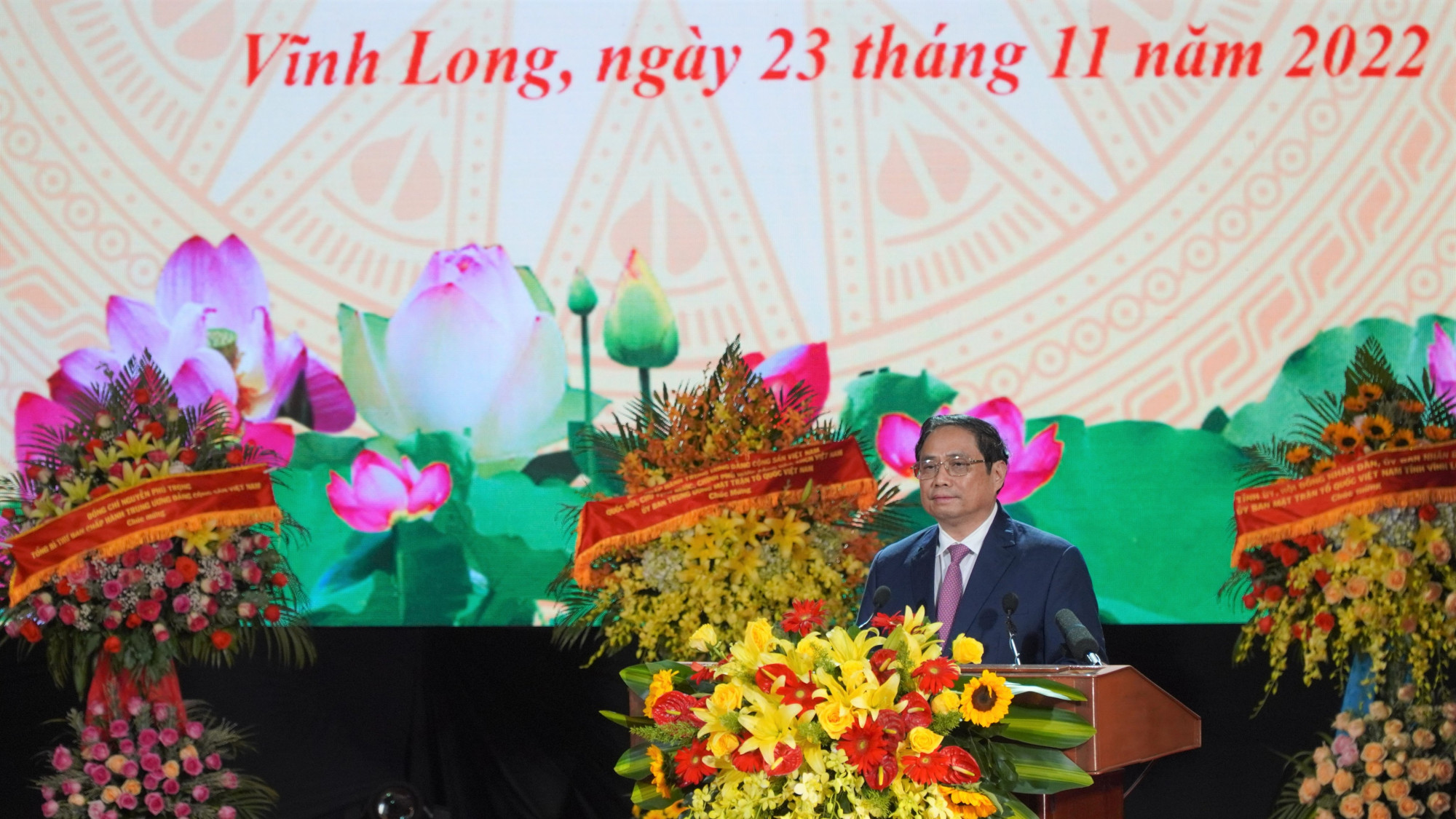 Thủ tướng Phạm Minh Chính phát biểu tại Lễ kỷ niệm 100 năm ngày sinh Thủ tướng Võ Văn Kiệt vào sáng 23/11