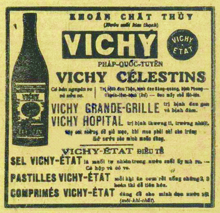 Nước khoáng Vichy được quảng cáo trên Lục tỉnh tân văn số 609 với công dụng thần kỳ