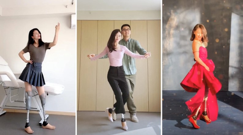 Nhiều năm làm việc chăm chỉ và cống hiến, cộng với những chiếc chân tay giả do người chồng ủng hộ của cô thiết kế đã giúp một phụ nữ Trung Quốc bị mất cả hai chân trong trận động đất có thể khiêu vũ trở lại trên đôi giày cao gót. Ảnh: SCMP tổng hợp