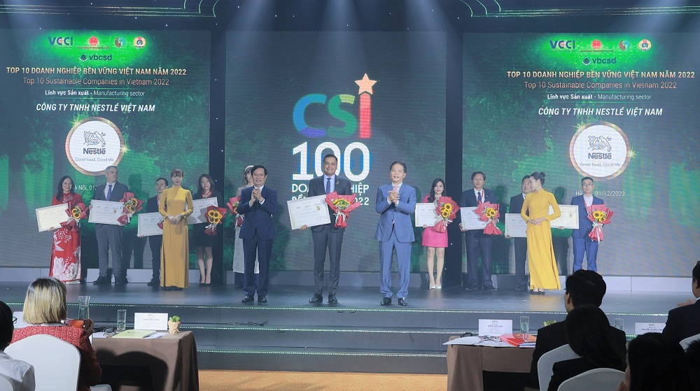 Nestlé Việt Nam được bình chọn là doanh nghiệp bền vững nhất Việt Nam năm 2022 trong lĩnh vực sản xuất - Ảnh: Nestlé Việt Nam
