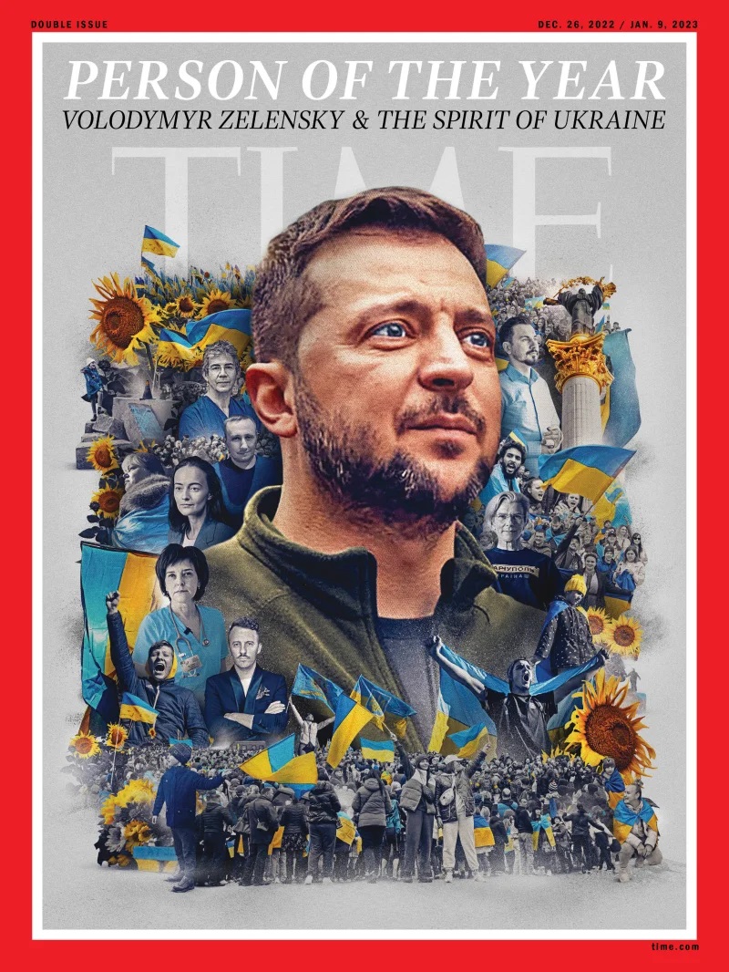 Bìa ấn bản của Tạp chí Time vinh danh Tổng thống Ukraine Volodymyr Zelensky 