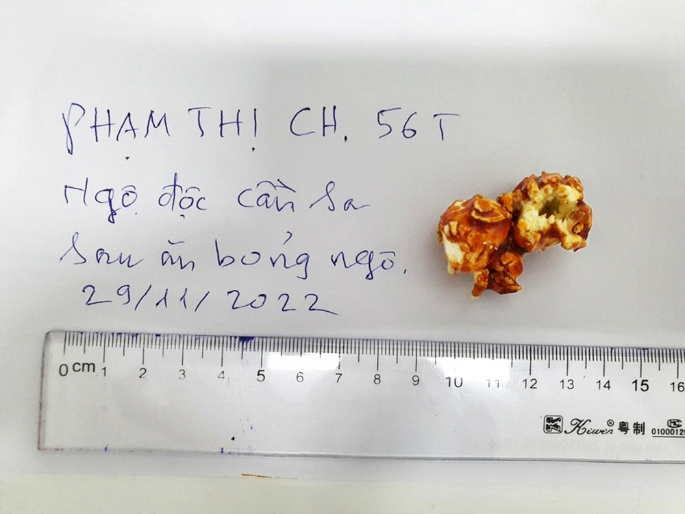 Mẫu bỏng ngô tẩm cần sa khiến 1 phụ nữ ở TP Hà Nội bị ngộ độc - ẢNH: BỆNH VIỆN CUNG CẤP