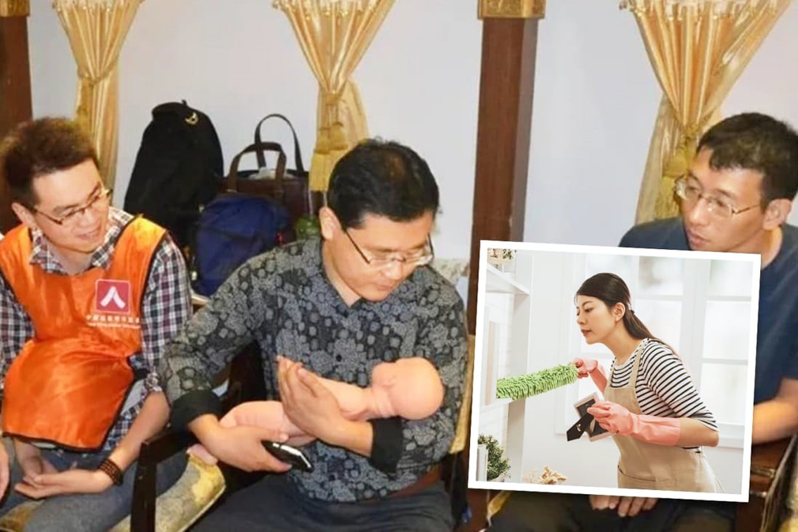 Nhiều lớp học ở Trung Quốc đang giúp đàn ông trau dồi các phẩm chất để trở thành người chồng, người cha tốt hơn - ẢNH: SCMP