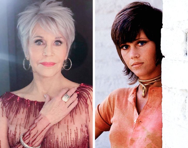 Diễn viên, cựu người mẫu Jane Fonda luôn ghi điểm nhờ nét đẹp thanh lịch, cá tính. Không hổ danh là người phụ nữ có sức mạnh và vẻ đẹp không tuổi, bà vẫn luôn cho thấy sự nhiệt huyết và tinh thần làm việc cao độ dù đã ngoài 80.
