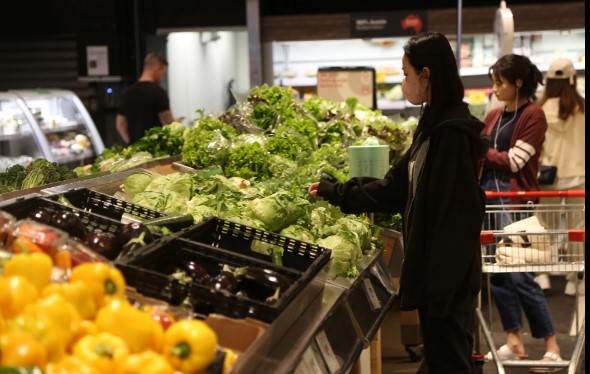 Khách hàng mua rau tại một siêu thị ở Sydney. Các quan chức chưa xác nhận rau bina được trồng ở đâu hoặc nó bị ô nhiễm như thế nào. Ảnh: Tân Hoa xã