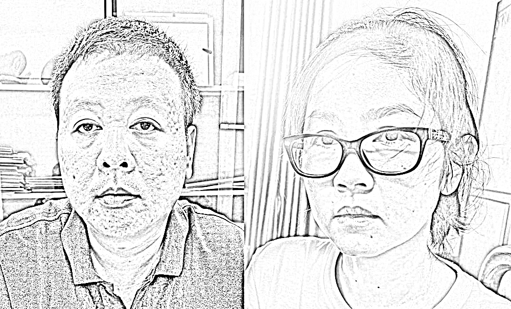 Vợ chồng Phong - Thanh tại cơ quan công an - Ảnh: Thiên Hùng