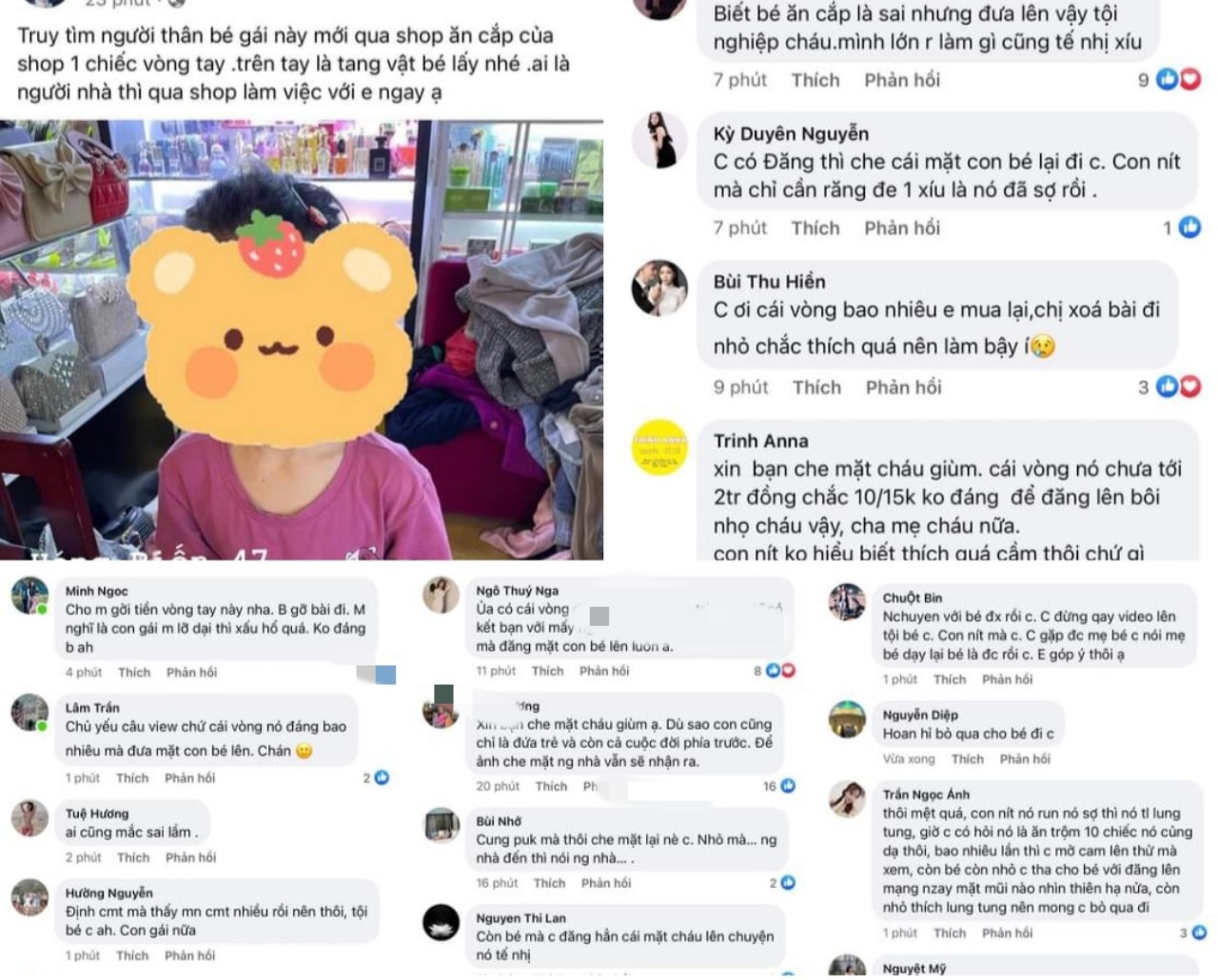 Cháu bé 5 tuổi bị chụp hình bêu lên mạng xã hội vì lấy chiếc vòng trị giá 10 ngàn đồng