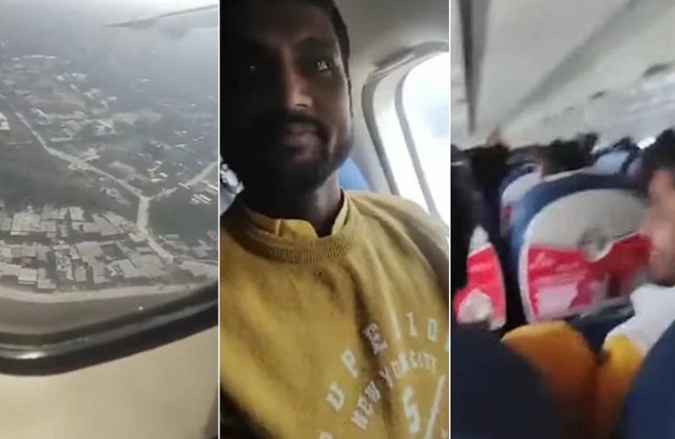 Một đoạn video đã lan truyền ở Ấn Độ cho thấy ông Sonu Jaiswal đang phát trực tiếp trên Facebook khi máy bay đang cố gắng hạ cánh xuống sân bay của Pokhara. ẢNH: MÀN HÌNH TỪ KADAK/YOUTUBE
