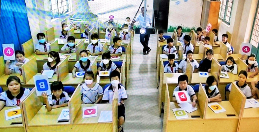 Lớp học số tại Trường tiểu học Trung Lập Thượng (huyện Củ Chi) - ẢNH: P.T