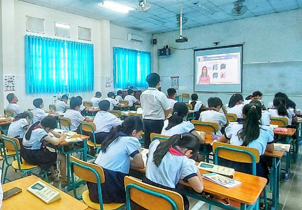 Lớp học số tại Trường tiểu học Thạnh An (huyện Cần Giờ) - Ảnh: P.T