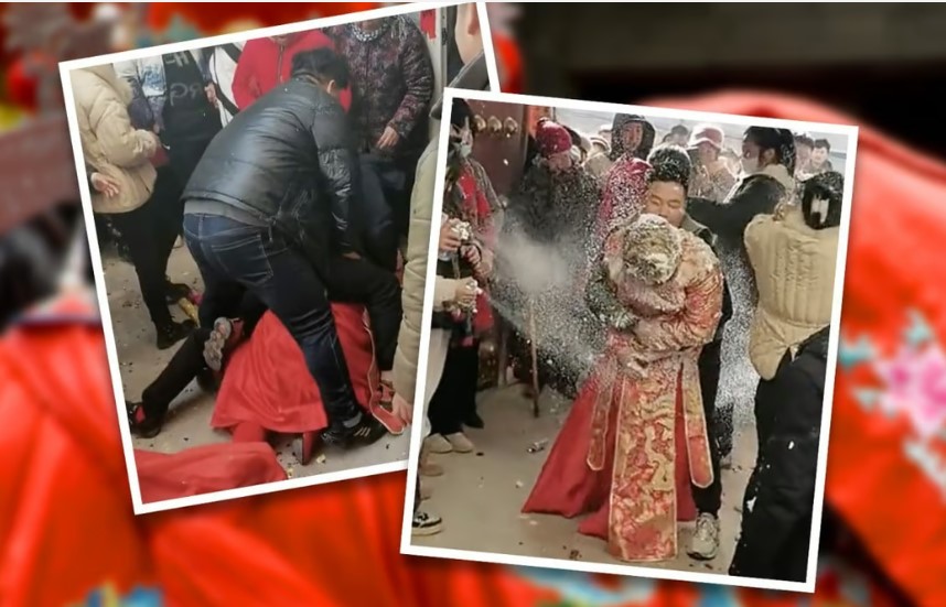 Một “lễ cưới” đầy bạo lực và đồi bại ở vùng nông thôn Trung Quốc đã gây phẫn nộ dư luận trên mạng xã hội đại lục. Ảnh: SCMP tổng hợp