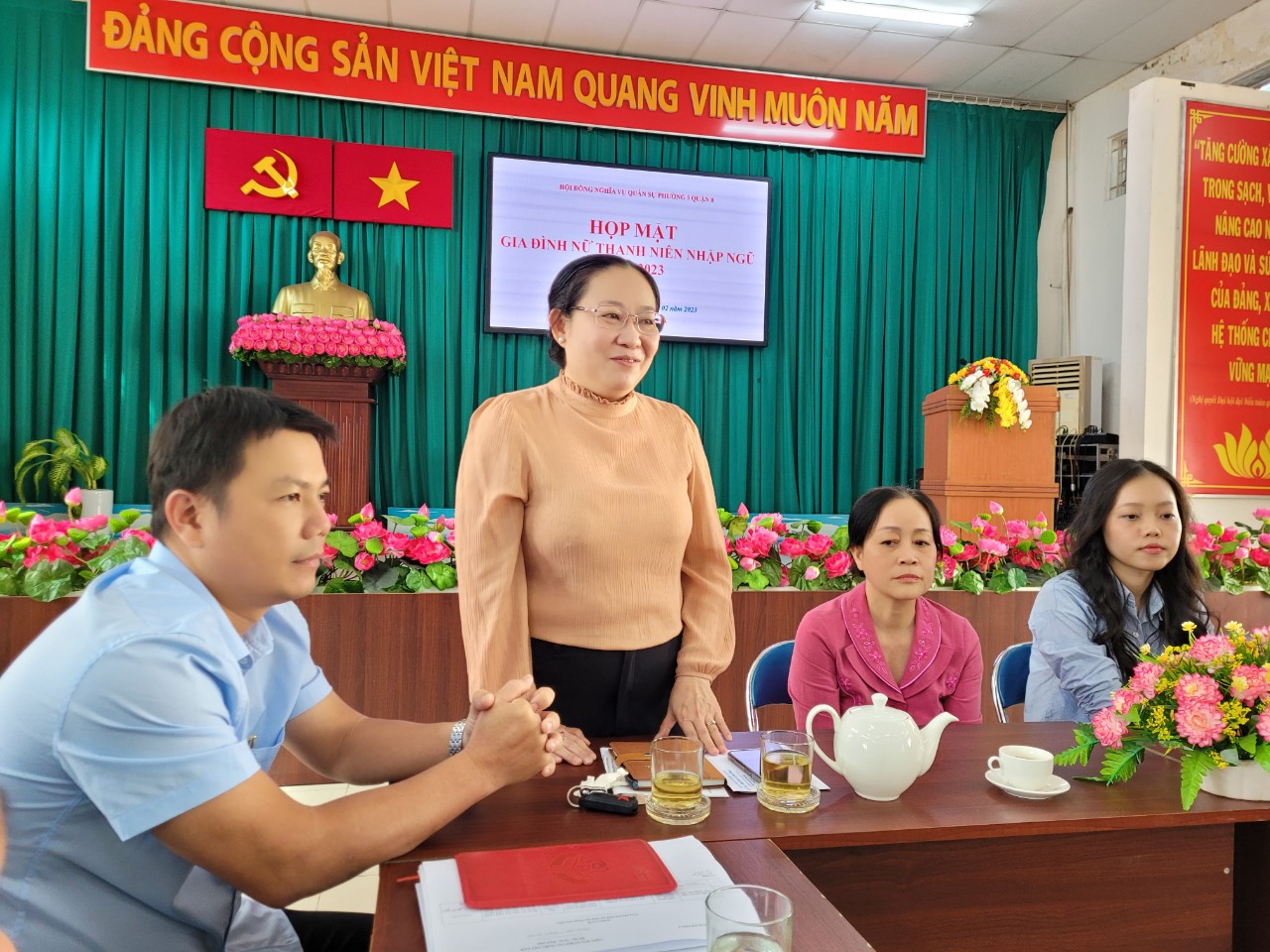 Bà Trần Thị Thu Trang - Bí thư Đảng ủy phường 5, quận 8 thông tin về công tác tuyển quân năm 2023 tại địa phương và gởi lời nhắn nhủ đến Thảo và gia đình