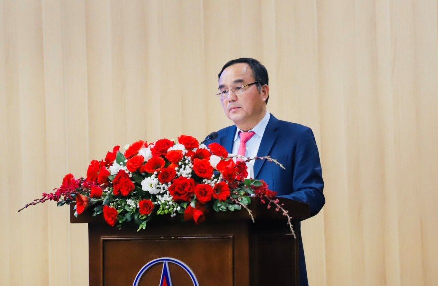 Đồng chí Dương Quang Thành - Chủ tịch HĐTV EVN phát biểu tại buổi lễ - Ảnh: Agribank