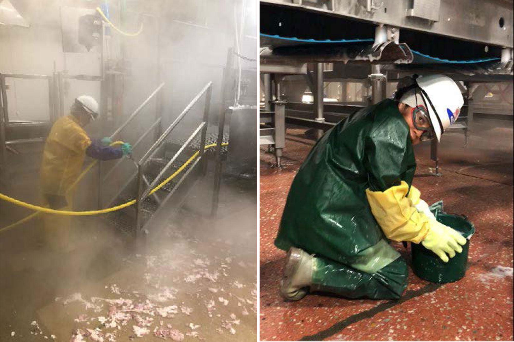 Trẻ em phải làm những công việc vệ sinh nặng nhọc và nguy hiểm tại các xưởng chế biến thịt thuộc công ty PSSI - Ảnh: U.S. Department of Labor