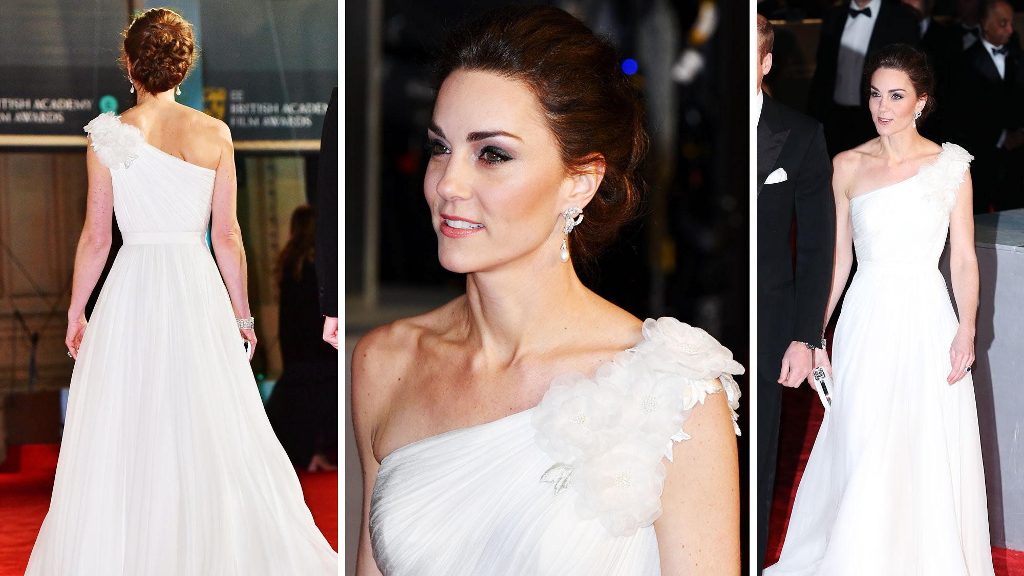 Theo trang Vanity Fair, vào năm 2019, cũng trên thảm đỏ của giải thưởng BAFTA, công nương Kate Middleton đã diện chiếc đầm này. Tuy nhiên, thời điểm đó cô không mang bao tay đen, phần vai cũng không đính kết 