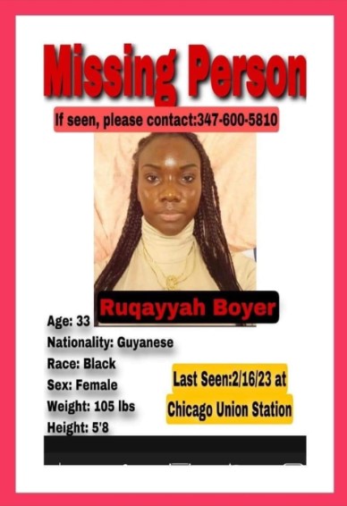 Thông tin của Ruqayyah Boyer được gia đình đăng tải để tìm kiếm