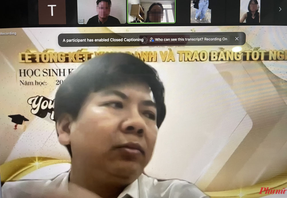 Ông Nguyễn Ngọc Thủy tại buổi họp trực tuyến