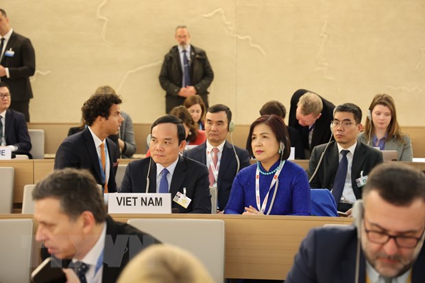 Phó Thủ tướng Chính phủ Trần Lưu Quang tham dự Khóa họp lần thứ 52 của Hội đồng Nhân quyền Liên hợp quốc. (Ảnh: TTXVN)