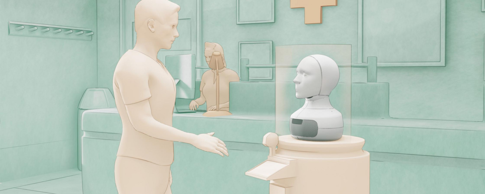 Mô hình robot xã hội trò chuyện với bệnh nhân gặp vấn đề về tâm lý do công ty Furhat Robotics phát triển - Ảnh: Furhat Robotics