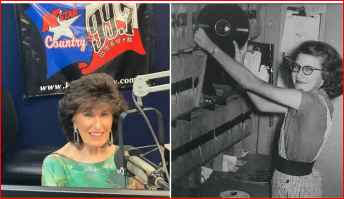 Mary McCoy, gần đây ở bên trái và sớm hơn trong sự nghiệp của cô ở bên phải, đã chính thức được công nhận là nữ DJ đài phát thanh phục vụ lâu nhất thế giới. Ảnh: Phép lịch sự của Mary McCoy