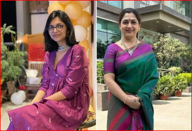 Chủ tịch Ủy ban Phụ nữ Delhi Swati Maliwal (trái) và diễn viên trở thành chính trị gia Khushbu Sundar đều công khai tiết lộ rằng họ đã bị cha mình tấn công tình dục. ẢNH: SWATI JAI HIND/FACEBOOK, @KHUSHSUNDAR/INSTAGRAM