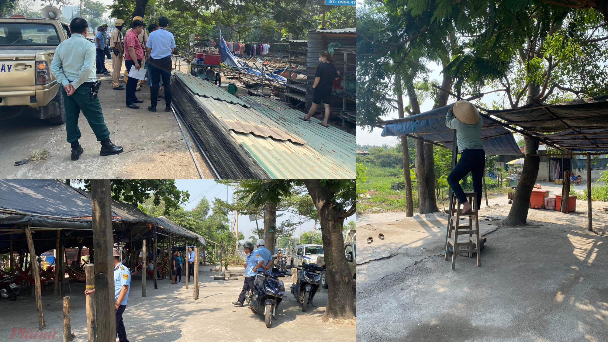 Từ các cuộc vận động tuyên truyền, nhiều người dân đã đồng thuận tháo dỡ các công trình sai phép lấn chiếm  anh đất đã thu hồi được bồi thường dọc tuyến đường Nguyễn Văn Linh