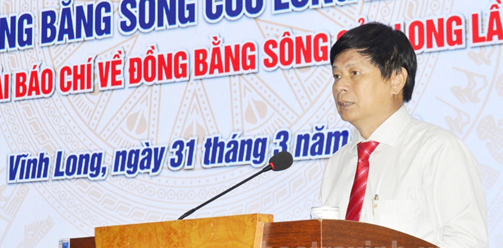 Nhà báo Trần Trọng Dũng - Phó Chủ tịch Hội Nhà báo Việt Nam phát động giải báo chí về đồng bằng sông Cửu Long lần thứ VIII  năm 2024.