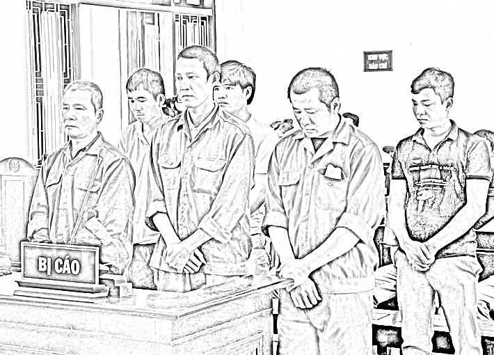 Các bị cáo tại phiên tòa