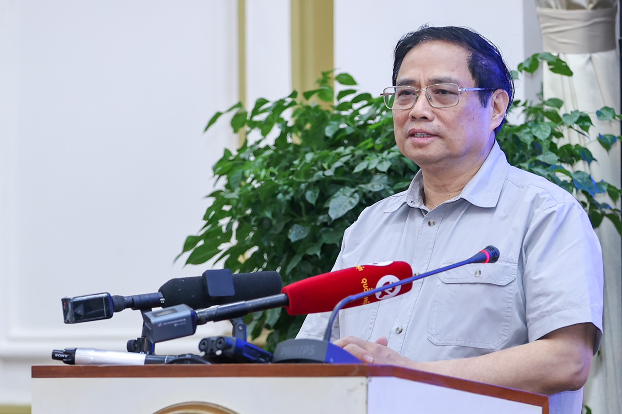 Thủ tướng Phạm Minh Chính phát biểu tại buổi làm việc -  Ảnh: VGP.