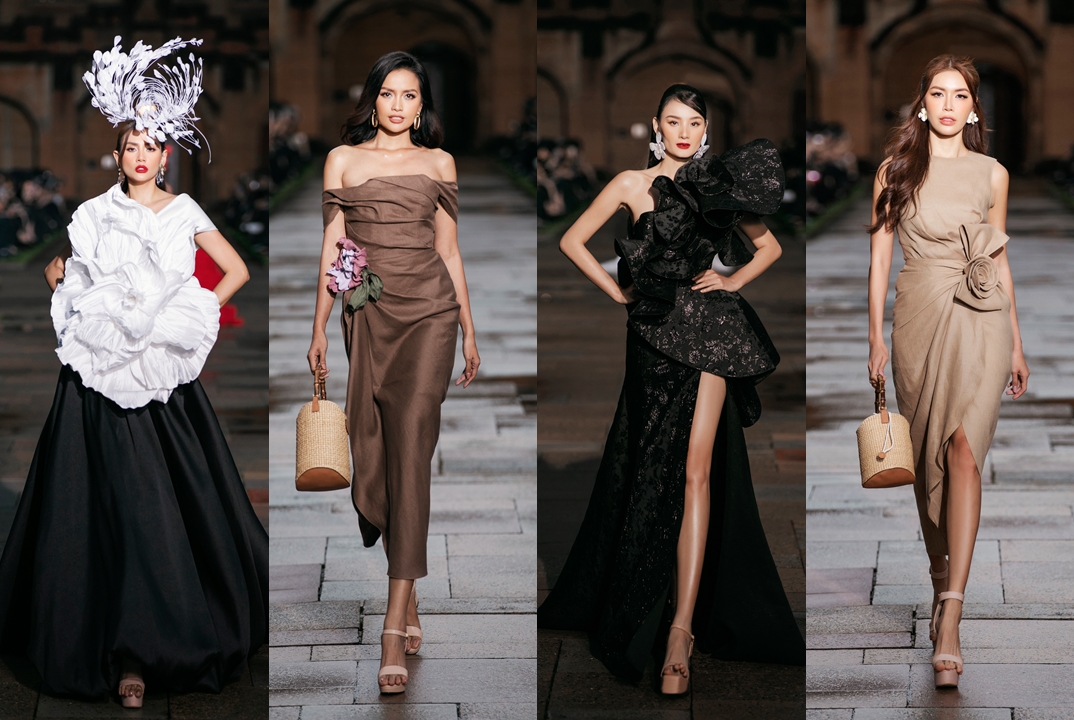 Phần trình diễn của hoa hậu Ngọc Châu, Minh Tú, Võ Hoàng Yến, Lê Thuý, Thuỳ Trang… cũng nhận được nhiều sự chú ý từ quan khách bởi các thiết kế độc đáo, kết hợp cùng những sải bước chuyên nghiệp của các người đẹp, người mẫu.