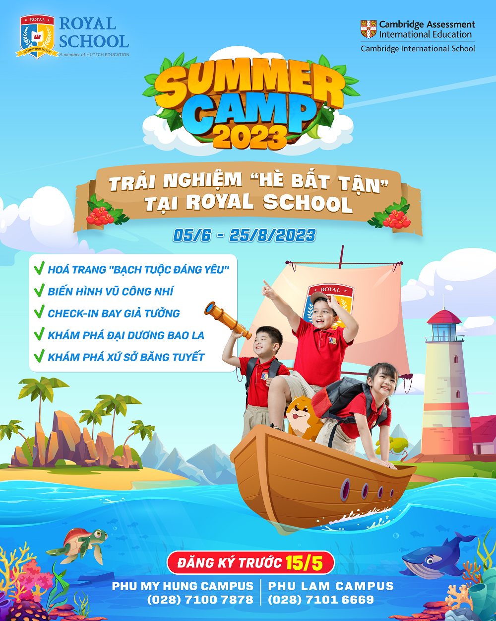 Poster Summer Camp 2023 khối mầm non tại Royal School