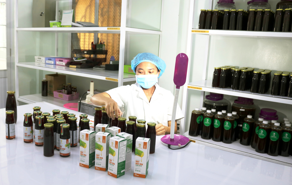 Các sản phẩm chế biến từ mật hoa dừa của Công ty TNHH Trà Vinh FARM (Sokfarm) đang được thị trường ưa chuộng