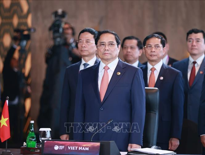 Thủ tướng Phạm Minh Chính và Trưởng đoàn các nước tham dự Hội nghị Cấp cao AESEAN lần thứ 42