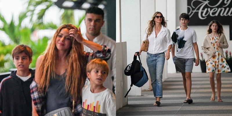 Gisele và Shakira đều đang có mặt ở Miami, Mỹ, hai người mẹ đơn thân đã lên lịch cùng nhau dùng bữa và để các con nhỏ của họ giao lưu với nhau. Hai bà mẹ nổi tiếng xuất hiện với vẻ ngoài quyến rũ, xinh đẹp và nhan sắc ấn tượng ở tuổi U50.