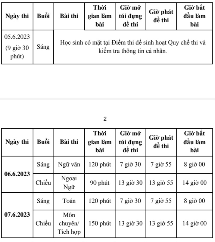 Lịch thi tuyển sinh vào lớp 10 TPHCM năm 2023