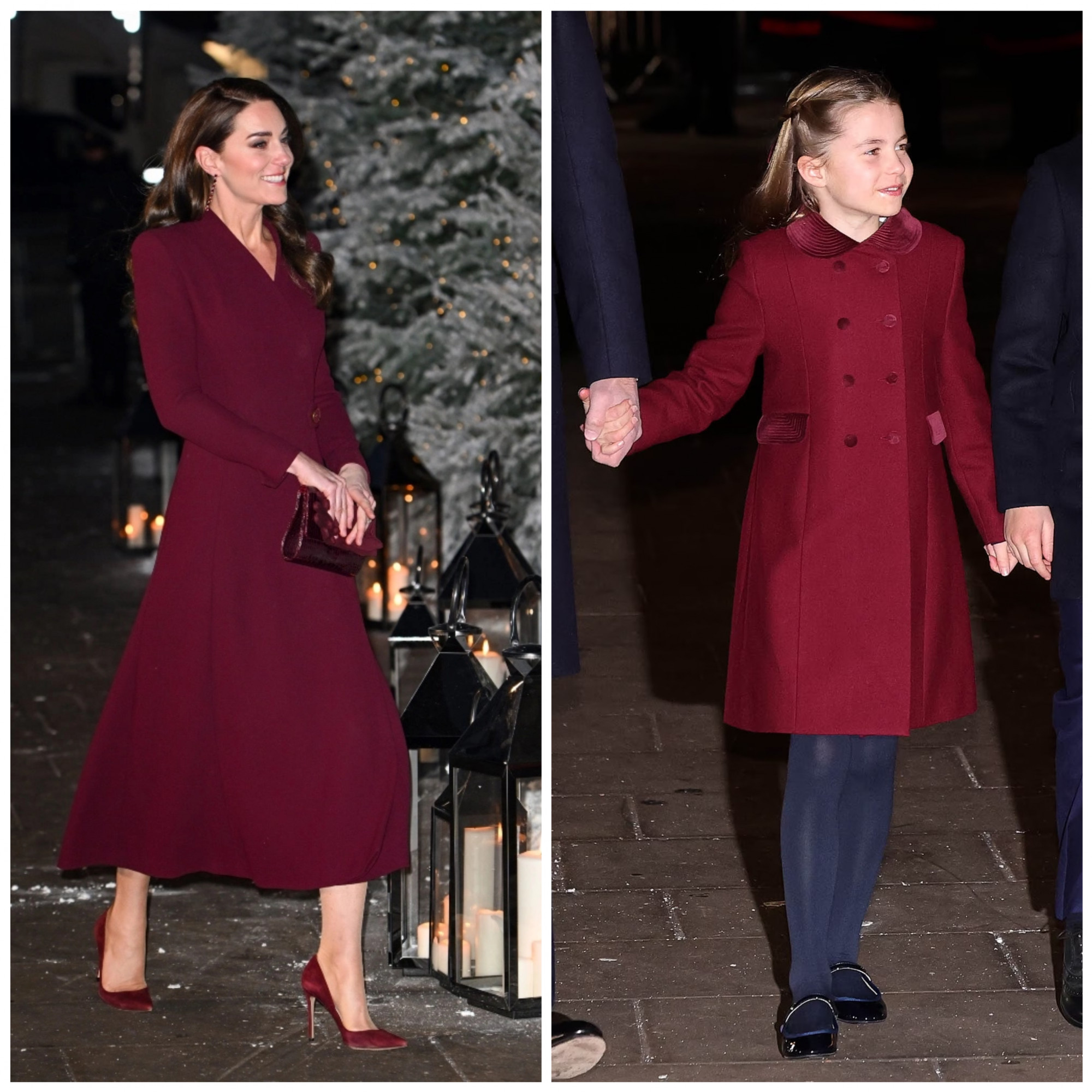 Công chúa Charlotte trông như phiên bản mini của mẹ trong trang phục đỏ burgundi