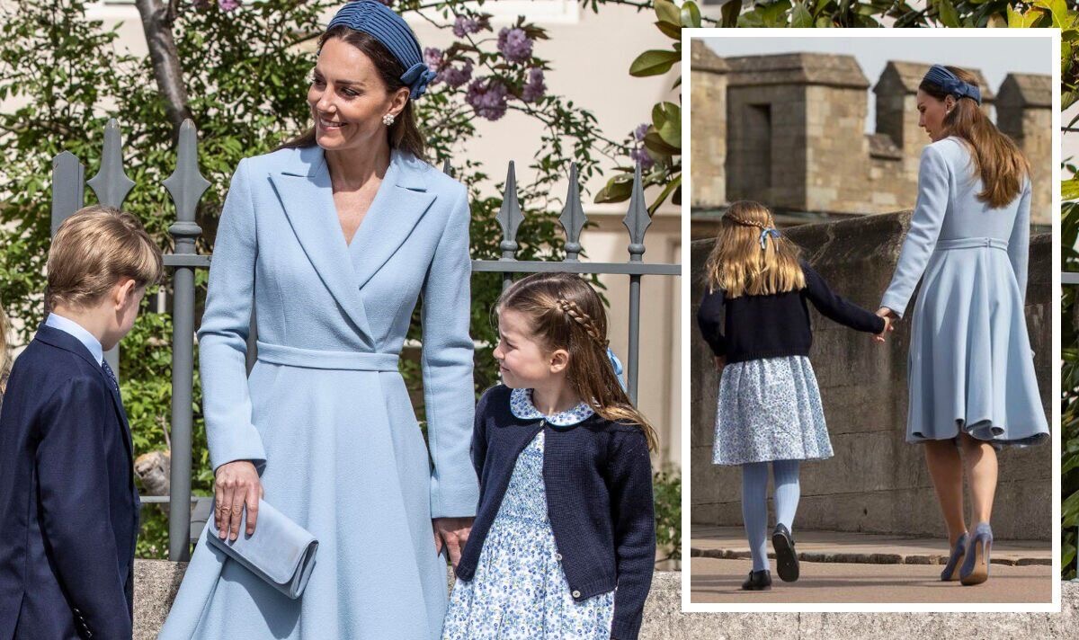 Công chúa nhỏ diện váy hoa màu xanh baby blue đồng điệu với mẹ