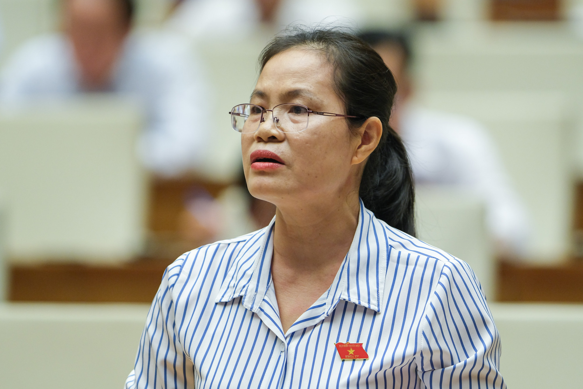 ĐBQH Nguyễn Thị Hồng Hạnh đóng góp nhiều ý kiến liên quan tới nội dung của dự án Luật Hợp tác xã sửa đổi