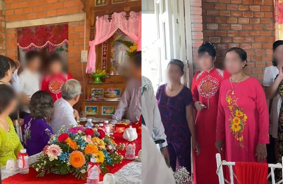 Hình ảnh trong lễ đính hôn được lan truyền trên mạng xã hội